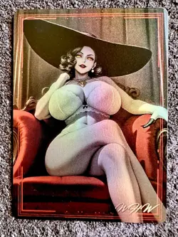 Custom Trading Card Waifu Goddess Resident Evil Lady Alcina Dimitrescu Holo Foil - Image 1