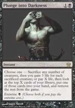1x Plunge into Darkness Moderate Play MTG Magic - Kid Icarus - - Image 1