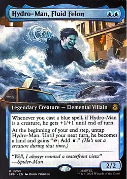 Hydro-Man, Fluid Felon (Extended Art) Non- Foil R Marvel's Spider-Man 250 NM - Image 1