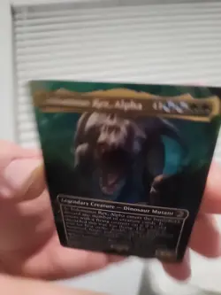 MTG Magic Indominus Rex, Alpha Borderless Universes Beyond: Jurassic World Rare - Image 4