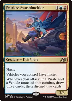 FOIL FEARLESS SWASHBUCKLER mtg NM Aetherdrift 1 Rare - Image 1