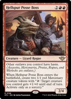 FOIL HELLSPUR POSSE BOSS mtg NM Outlaws of Thunder Junction 1 Rare - Image 1