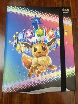 Pokemon Prismatic Evolutions Eevee 9 Pocket Binder with Strap! Brand New! 💎 - Image 1