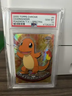 Pokemon Topps Chrome Spectra Charmander Holo #4 PSA 10 - Image 1