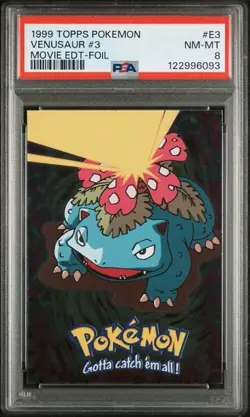 1999 TOPPS POKEMON THE MOVIE EDT #E3 VENUSAUR #3 MOVIE EDT-FOIL - Image 1