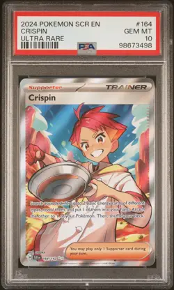 Pokemon TCG Stellar Crown 164/142 Crispin Full Art Ultra Rare PSA 10 - Image 1