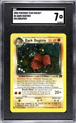 2000 Pokemon Team Rocket DARK DUGTRIO HOLO 6/82! SGC 7 EX Near Mint WITH SWIRL🌀 - Image 1