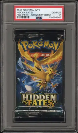 Pokemon INT'L Hidden Fates Foil Booster Pack Legendary Birds Art PSA 10 Gem Mint - Image 1