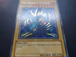 Yugioh - Tri-Horned Dragon LOB-000 Secret Rare Original - Image 5