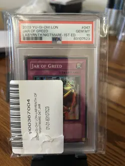 Yugioh 2003 Jar Of Greed LON 1st Edition PSA10 - Image 3