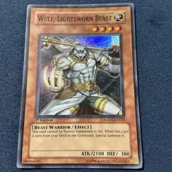 Yugioh Wulf, Lightsworn Beast LODT-EN023 Super Rare 1st Edition LP - Image 1