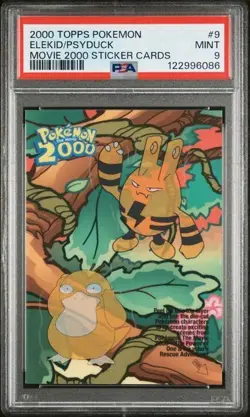 2000 TOPPS POKEMON LUGIA MOVIE 2000 STICKER CARDS #9 ELEKID/PSYDUCK - Image 1