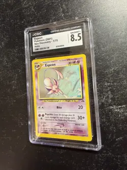 CGC 8.5 Espeon Neo Discovery Pokemon Card 1/75 Holo Rare 2001 - Image 2