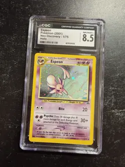 CGC 8.5 Espeon Neo Discovery Pokemon Card 1/75 Holo Rare 2001 - Image 3