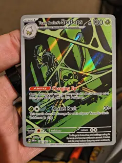 Pokemon TCG Destined Rivals Team Rockets Spidops Illustration Rare Card 187/182 - Image 1