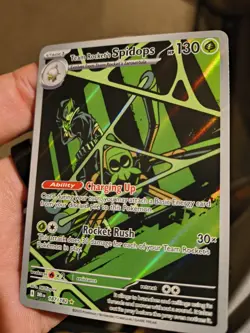 Pokemon TCG Destined Rivals Team Rockets Spidops Illustration Rare Card 187/182 - Image 4