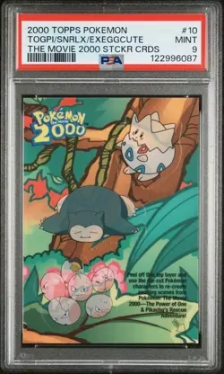 2000 TOPPS POKEMON LUGA MOVIE 2000 STICKER CARDS #10 TOGPI/SNRLX/EXEGGCUTE - Image 1
