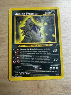 Pokemon TCG Shining Tyranitar Neo Destiny Holo Card 113/105 Unlimited Shiny Rare - Image 1