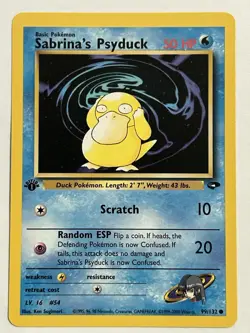 Pokemon TCG Sabrina's Psyduck Gym Challenge 1st Edition Common Card 99/132 - Image 1