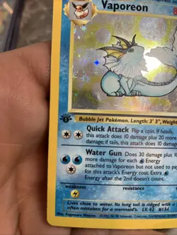 Pokemon TCG Vaporeon Jungle Holo Rare Card 12/64 First Edition!!!! - Image 2