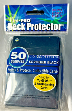 Ultra PRO Sorcerer Black Sleeves 50ct for Yu-Gi-Oh Japanese Size TCG Cards - Image 1