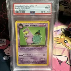 Pokemon Card 1st Edition Dark Slowbro Rare PSA 9 Mint, Team Rocket Set #29, 2000 - Image 1