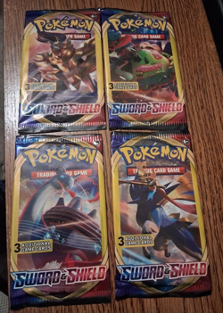 4 Different Art Work 2020 Sword & Shield 3 Card Dollar Store Booster Packs - Image 1