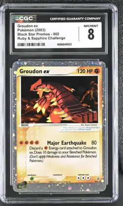 CGC 8 Groudon ex 2003 Black Star Promos 002 Holo Pokemon Card - Image 1