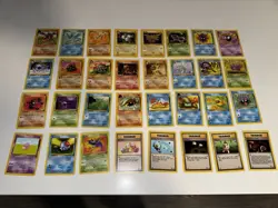 Fossil 32/62 Card Vintage WOTC Pokemon Card Lot (Mostly MP, No Duplicates) - Image 1