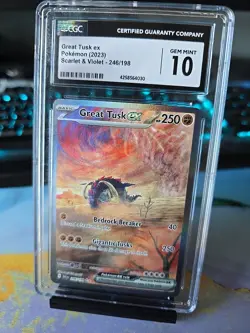 Pokemon Great Tusk EX GEM MINT 10 SIR Holo 2023 SVI EN Card #246/198 Certified - Image 1