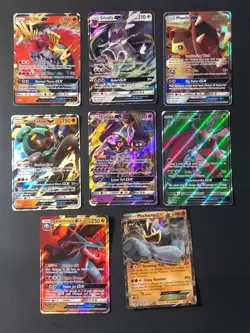 Lot of 8, Pokemon GX Cards Various Shapes Ho-Oh, Salamence... - Image 1
