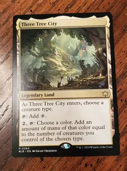 Three Tree City ( Bloomburrow ) R 0260 MTG NM Legendary Land Card - Image 1