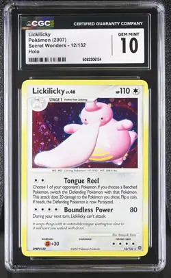 CGC 10 GEM MINT Lickilicky 2007 Secret Wonders 12/132 Holo Pokemon Card - Image 1
