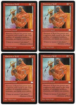 Maraxus of Keld x4 4x 1997 Weatherlight RESERVED LIST PLAYSET Red Rare MTG LP A1 - Image 1