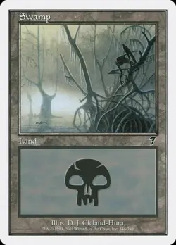 Swamp (#346) - Foil 7th Edition HP MTG - Image 1