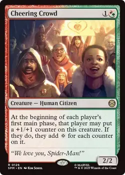 FOIL CHEERING CROWD mtg NM Marvel's Spider-Man 1 Rare - Image 1