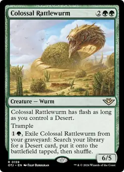 FOIL COLOSSAL RATTLEWURM mtg NM Outlaws of Thunder Junction 1 Rare - Image 1
