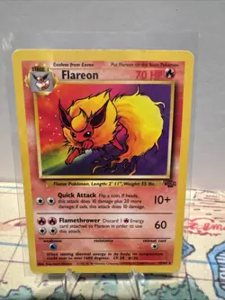 Pokemon TCG Card Flareon Jungle 19/64 Unlimited Non Holo Rare WOTC Vintage - Image 1