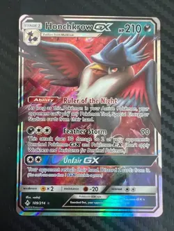 Pokemon TCG Honchkrow GX Unbroken Bonds 109/214 Holo Ultra Rare VLP - Image 1