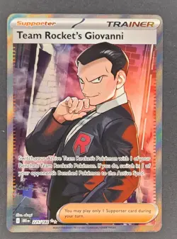 Pokemon TCG Trainer Team Rocket’s Giovanni Trainer 225 Holo Rare NM - Image 1