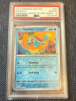 Squirtle 007 pokemon center stamp PSA 10 2023 black star promo 151 preorder - Image 1
