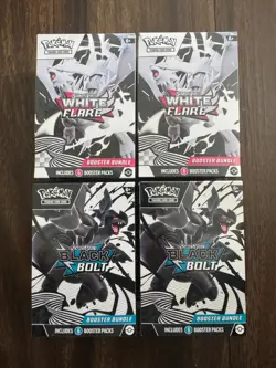 Lot of 4 - Pokemon S&V Black Bolt and White Flare Booster Bundle - Sealed - Image 4