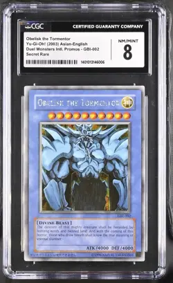 CGC 8 Obelisk the Tormentor GBI-002 Secret Rare Promo *6006 Yugioh - Image 1