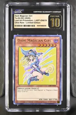 CGC 10 PRISTINE Dark Magician Girl LART-EN019 Ultra Rare Lost Art Promo Yugioh - Image 1