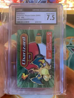 2000 Pokemon Bell Phone Card Charizard #06 - CGC 7.5 Near Mint+ - Image 2