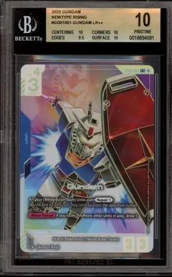 Gundam Card Game Gundam LR++ Newtype Rising #GD01001 BGS 10 Pristine - Image 1