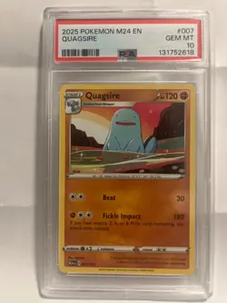 Pokemon TCG Quagsire Card 007/015 McDonald's Promos 2024 Regular EN PSA 10 - Image 1