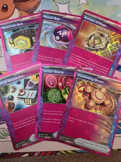 Ace Spec Lot 6 Pokemon Cards English Unfair Stamp Master Ball Maximum Belt Etc - Image 1
