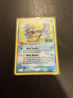 2005 Pokemon TCG Card EX Unseen Forces Vaporeon Reverse Holo Stamped #19/115 - Image 2