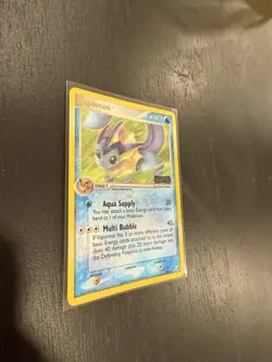 2005 Pokemon TCG Card EX Unseen Forces Vaporeon Reverse Holo Stamped #19/115 - Image 3